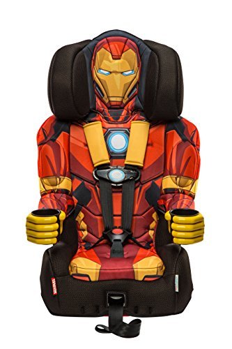 KidsEmbrace Iron Man Booster Car Seat, Marvel Avengers Combination Seat, 5 Point Harness, Red, 3001RON