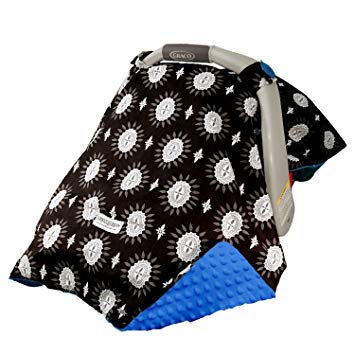 Mothers Lounge Carseat Canopy Maddox Minky Plush Dot