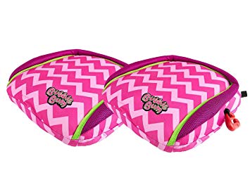 BubbleBum Backless Inflatable Booster Car Seat, Twin Pink Chevron Bundle