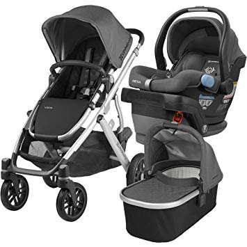 2018 UPPABaby VISTA Stroller - Jordan (Charcoal Melange/Silver/Black Leather) + MESA- Jordan...