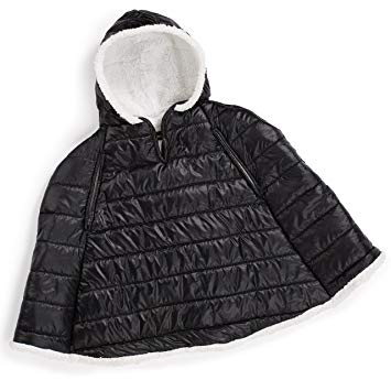 Summer Infant Car Seat Coat and Poncho, Sherpa Puffer,Black,One Size